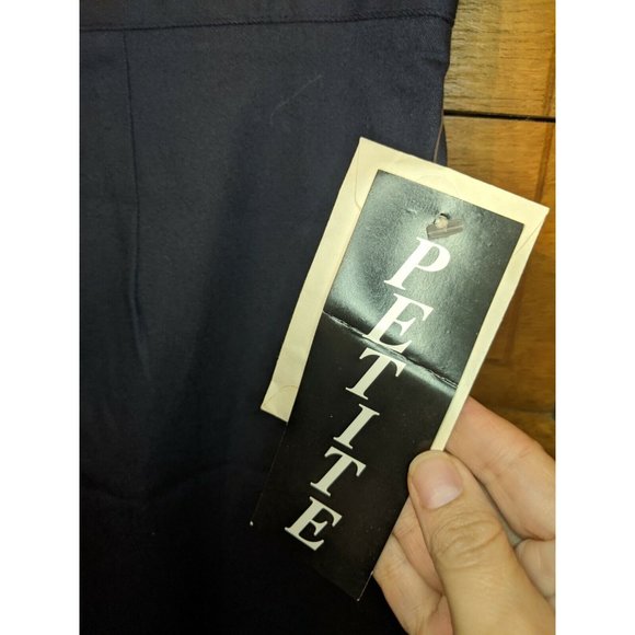 Bedford Fair Lifestyles Solid Blue Front Zip Fly Slit Skirt Size 16P Petite - Picture 4 of 7